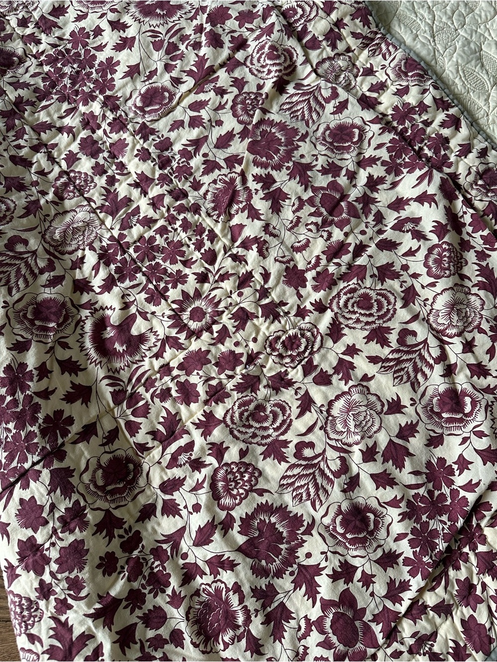 L.L.Bean Twin 100% Cotton Quilt Floral Embroidered - Picture 7 of 10